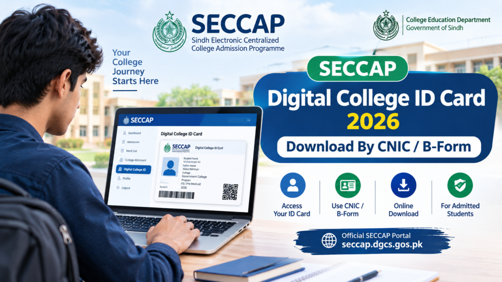 SECCAP Digital College Id Card 2026 Download By CNIC B-Form